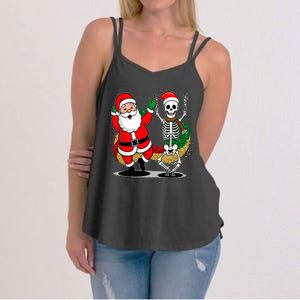 Santa Claus & Skeleton Christmas Women's Strappy Tank