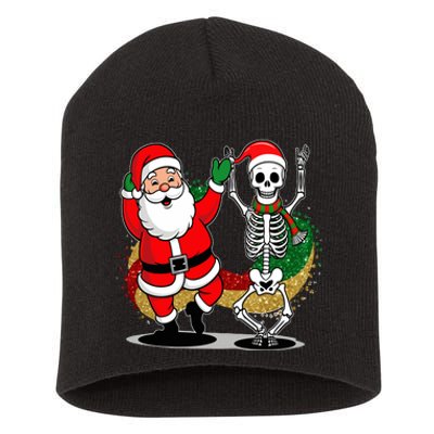 Santa Claus & Skeleton Christmas Short Acrylic Beanie