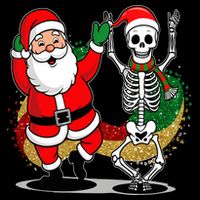 Santa Claus & Skeleton Christmas Wool Snapback Cap
