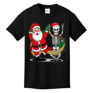 Santa Claus & Skeleton Christmas Kids T-Shirt