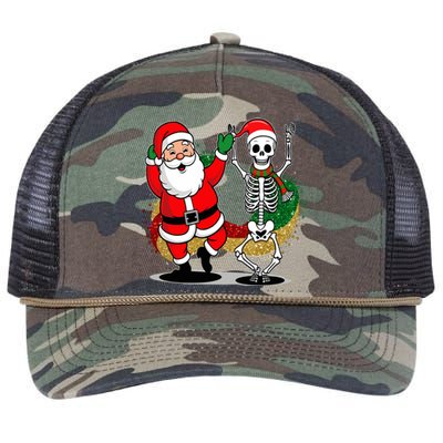 Santa Claus & Skeleton Christmas Retro Rope Trucker Hat Cap