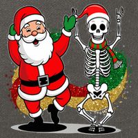 Santa Claus & Skeleton Christmas Cotton Canvas Backpack