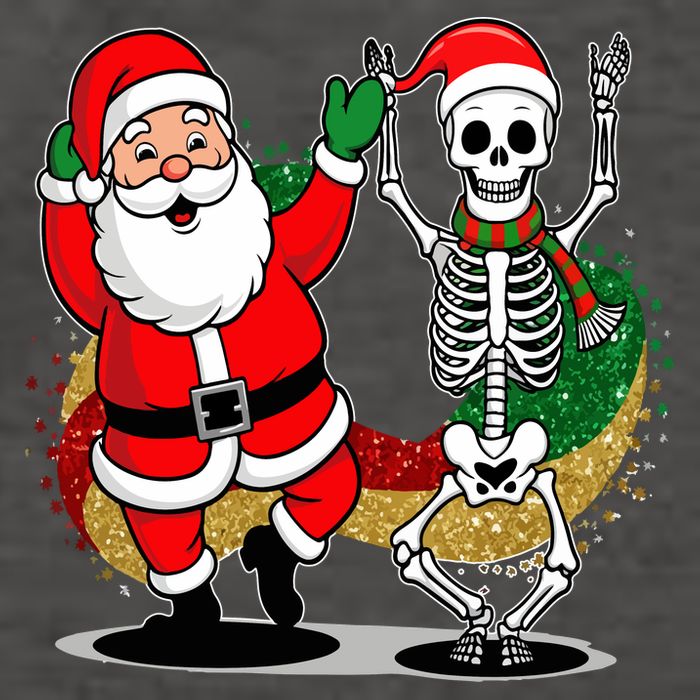 Santa Claus & Skeleton Christmas Vector Backpack