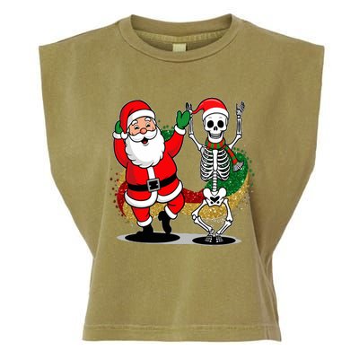 Santa Claus & Skeleton Christmas Garment-Dyed Women's Muscle Tee