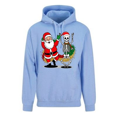 Santa Claus & Skeleton Christmas Unisex Surf Hoodie