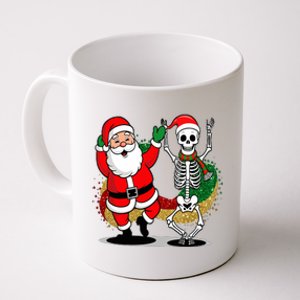 Santa Claus & Skeleton Christmas Coffee Mug