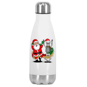 Santa Claus & Skeleton Christmas Stainless Steel Insulated Water Bottle