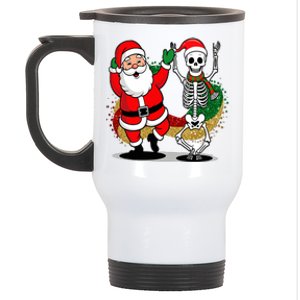 Santa Claus & Skeleton Christmas Stainless Steel Travel Mug