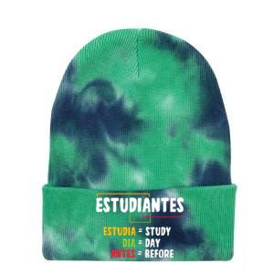 Spanish Class Students Teacher Language Educator Tie Dye 12in Knit Beanie