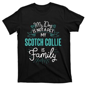 S Cute Scotch Collie Design Family Dog Giftn Vneck T-Shirt