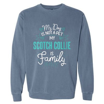 S Cute Scotch Collie Design Family Dog Giftn Vneck Garment-Dyed Sweatshirt