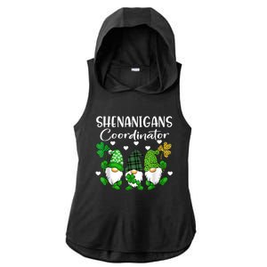 Shenanigans Coordinator St Patricks Day Gnomes Green Proud Ladies PosiCharge Tri-Blend Wicking Draft Hoodie Tank