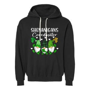 Shenanigans Coordinator St Patricks Day Gnomes Green Proud Garment-Dyed Fleece Hoodie