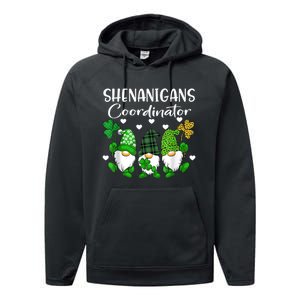 Shenanigans Coordinator St Patricks Day Gnomes Green Proud Performance Fleece Hoodie