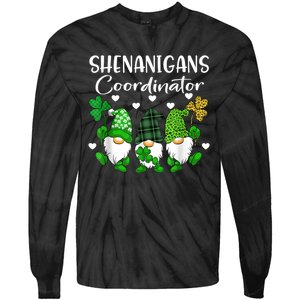 Shenanigans Coordinator St Patricks Day Gnomes Green Proud Tie-Dye Long Sleeve Shirt