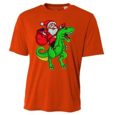 Santa Claus Sweater Dad Christmas Dino Trex Tree Rex Meaningful Gift Cooling Performance Crew T-Shirt