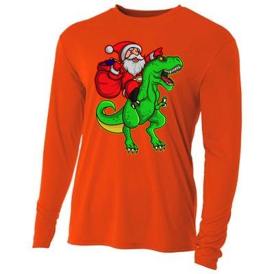 Santa Claus Sweater Dad Christmas Dino Trex Tree Rex Meaningful Gift Cooling Performance Long Sleeve Crew