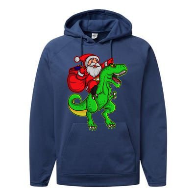 Santa Claus Sweater Dad Christmas Dino Trex Tree Rex Meaningful Gift Performance Fleece Hoodie