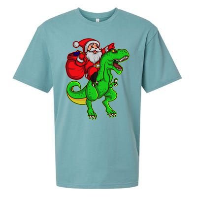 Santa Claus Sweater Dad Christmas Dino Trex Tree Rex Meaningful Gift Sueded Cloud Jersey T-Shirt