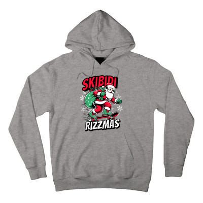 Santa Clause Skating Board Xmas Tall Hoodie