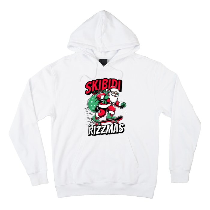 Santa Clause Skating Board Xmas Hoodie