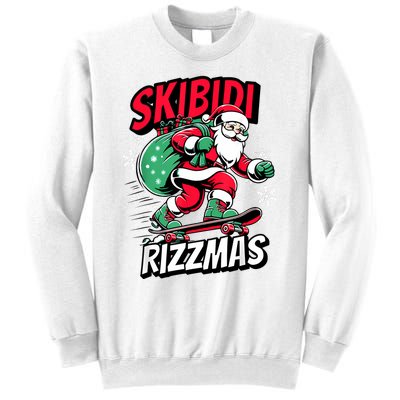 Santa Clause Skating Board Xmas Sweatshirt