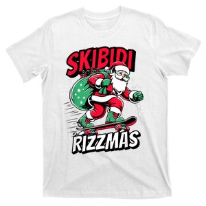 Santa Clause Skating Board Xmas T-Shirt