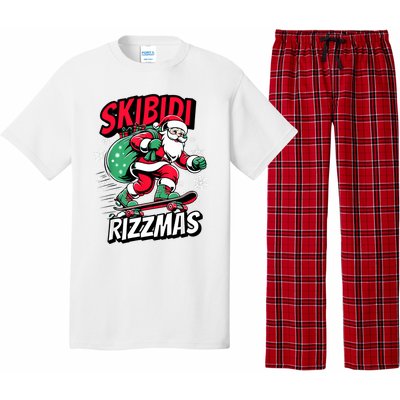 Santa Clause Skating Board Xmas Pajama Set