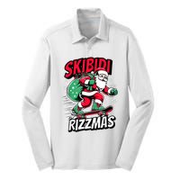 Santa Clause Skating Board Xmas Silk Touch Performance Long Sleeve Polo