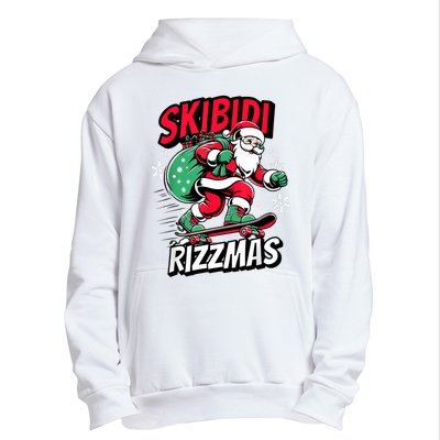 Santa Clause Skating Board Xmas Urban Pullover Hoodie