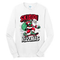 Santa Clause Skating Board Xmas Tall Long Sleeve T-Shirt