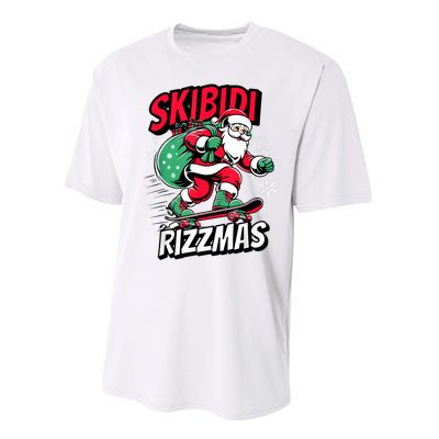 Santa Clause Skating Board Xmas Performance Sprint T-Shirt