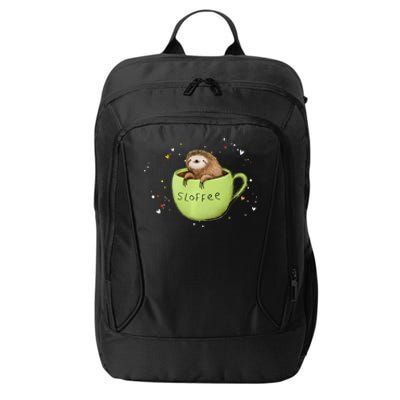 Sloffee Coffee Sloth Funny Sloth Coffee Lover Gift City Backpack