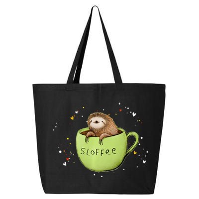 Sloffee Coffee Sloth Funny Sloth Coffee Lover Gift 25L Jumbo Tote