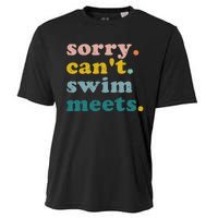 Sorry Can't Swim Meets Funny Retro Swimming Coach Swimmer Cooling Performance Crew T-Shirt