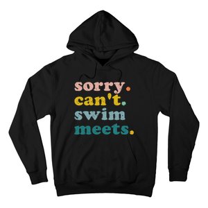 Sorry Can't Swim Meets Funny Retro Swimming Coach Swimmer Hoodie