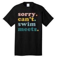 Sorry Can't Swim Meets Funny Retro Swimming Coach Swimmer Tall T-Shirt