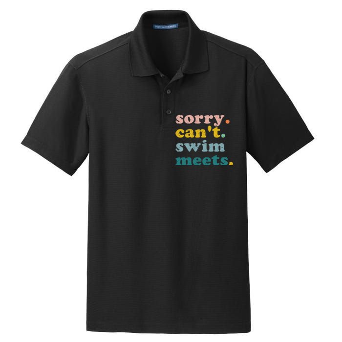 Sorry Can't Swim Meets Funny Retro Swimming Coach Swimmer Dry Zone Grid Polo