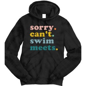 Sorry Can't Swim Meets Funny Retro Swimming Coach Swimmer Tie Dye Hoodie