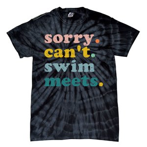 Sorry Can't Swim Meets Funny Retro Swimming Coach Swimmer Tie-Dye T-Shirt