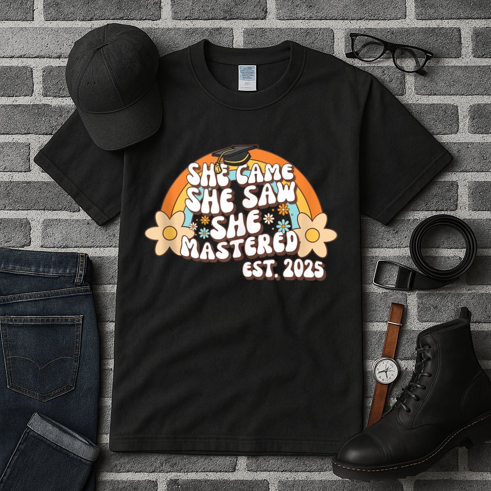 She Came She Saw She Mastered Master's Degree 2025 Graduate Tall T-Shirt
