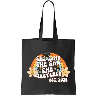 She Came She Saw She Mastered Master's Degree 2025 Graduate Bag