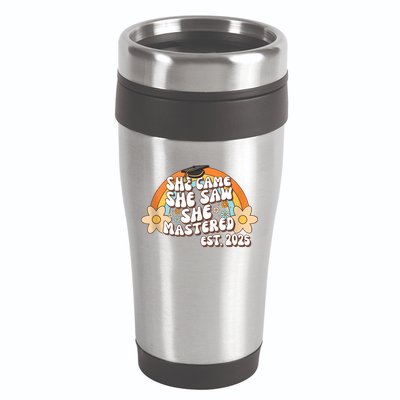 She Came She Saw She Mastered Master's Degree 2025 Graduate 16oz Travel Tumbler