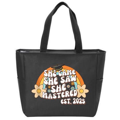 She Came She Saw She Mastered Master's Degree 2025 Graduate Zip Tote Bag