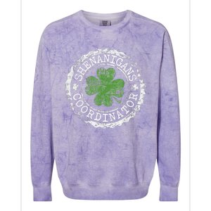 Shenanigans Coordinator Shamrock St. PatrickS Day Colorblast Crewneck Sweatshirt