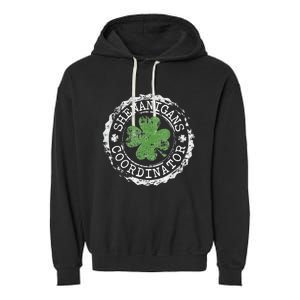 Shenanigans Coordinator Shamrock St. PatrickS Day Garment-Dyed Fleece Hoodie