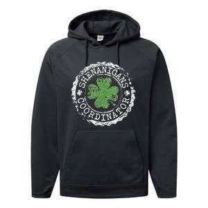 Shenanigans Coordinator Shamrock St. PatrickS Day Performance Fleece Hoodie