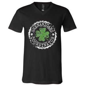 Shenanigans Coordinator Shamrock St. PatrickS Day V-Neck T-Shirt