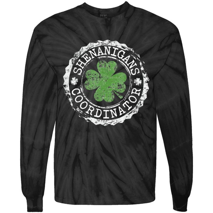 Shenanigans Coordinator Shamrock St. PatrickS Day Tie-Dye Long Sleeve Shirt