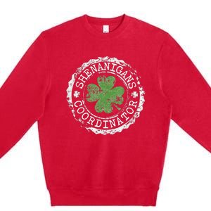 Shenanigans Coordinator Shamrock St. PatrickS Day Premium Crewneck Sweatshirt